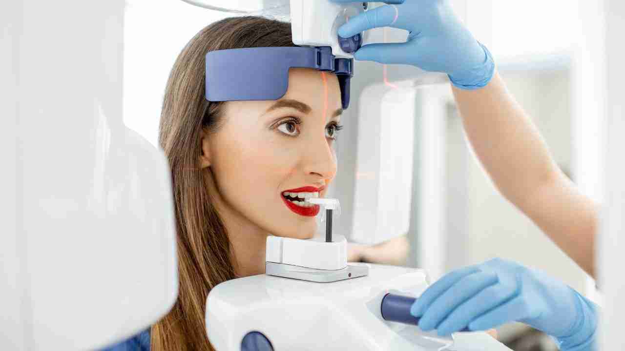 A girl using LDRS in Dental Care